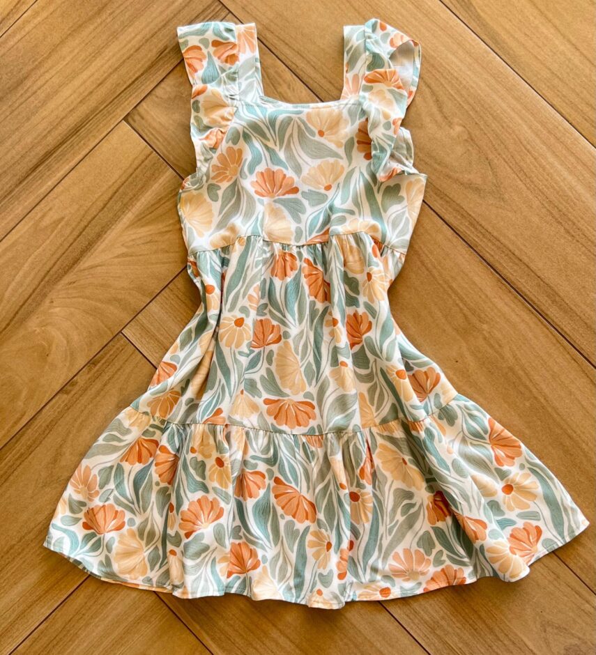 Vestido Infantil Feminino Curto Estampa Flor 1 Fernanda ramos kids