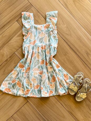 Vestido Infantil Feminino Curto Estampa Flor Fernanda ramos kids