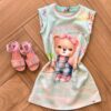 Vestido Infantil Feminino Curto Estampa Ursinho Funny Days Fernanda Ramos Kids