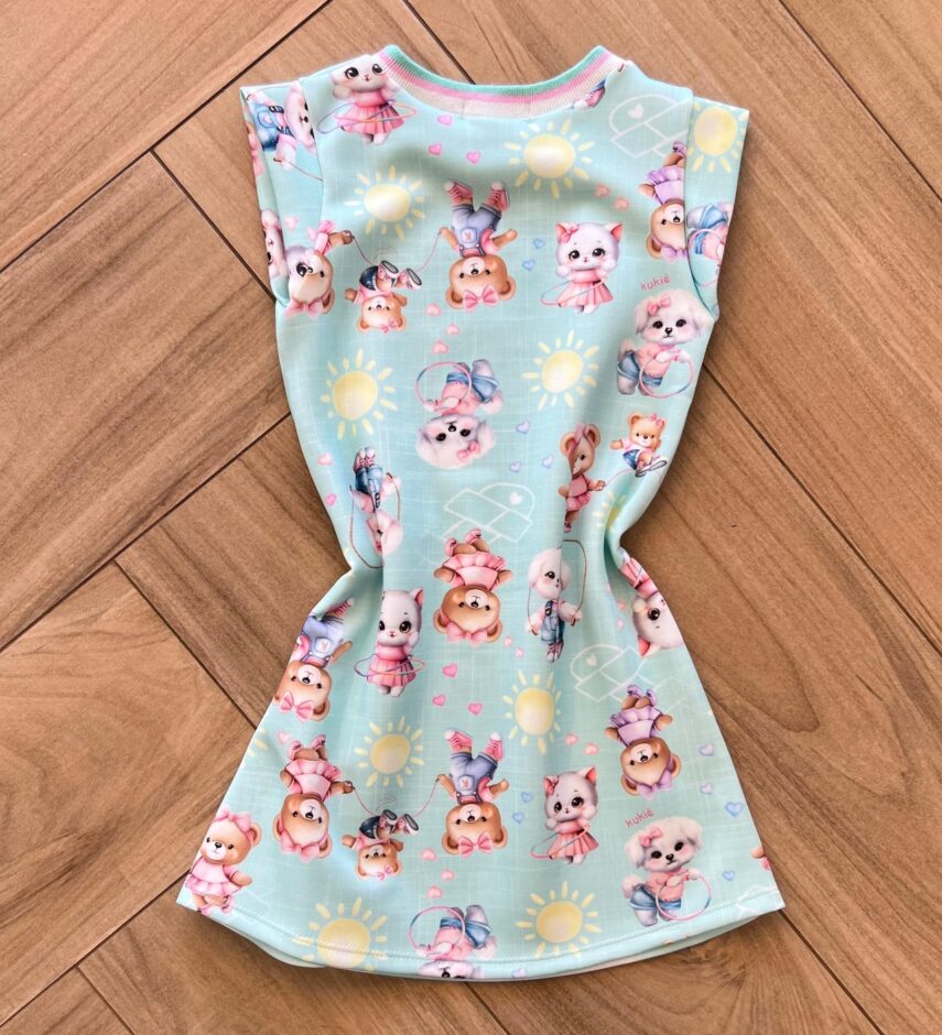 Vestido Infantil Feminino Curto Estampa Ursinho Funny Days 1 Fernanda Ramos Kids