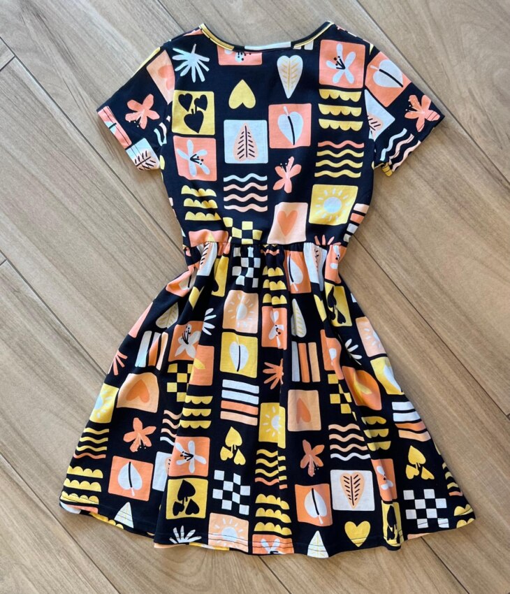 fernandaramoskids com br Vestido Infantil Feminino Curto Evase Estampa Manga curta 1