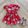 Vestido Infantil Feminino Curto Laço com Detalhes Estampado Fernanda ramos kids