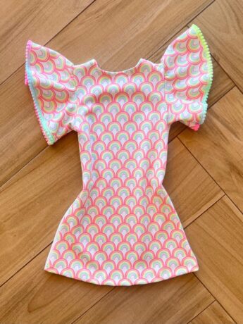 Fernanda ramos kids Vestido Infantil Feminino Curto Manga Arco Iris 1