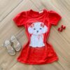 Vestido Infantil Feminino Curto Meia Malha Textura Dog Fernanda ramos kids