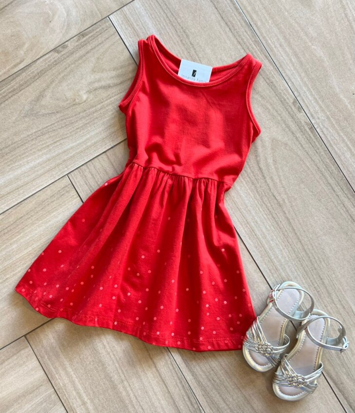 fernandaramoskids com br Vestido Infantil Feminino Curto Rodado Vermelho 1