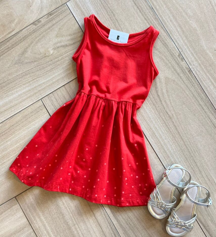 fernandaramoskids com br Vestido Infantil Feminino Curto Rodado Vermelho 1