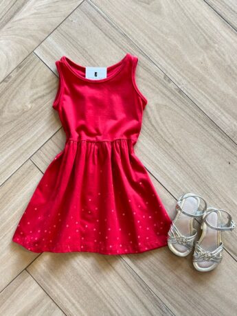 Vestido Infantil Feminino Curto Rodado Vermelho Fernanda ramos kids
