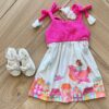 Vestido Infantil Feminino Curto Tecido Tricot e Cotton Linho Fernanda ramos kids