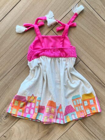fernandaramoskids com br Vestido Infantil Feminino Curto Tecido Tricot e Cotton 1