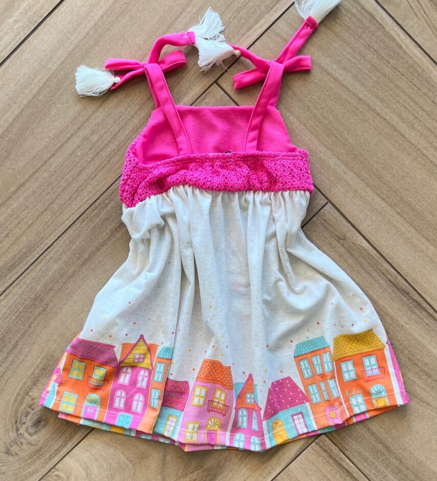 fernandaramoskids com br Vestido Infantil Feminino Curto Tecido Tricot e Cotton 1