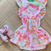 Vestido Infantil Feminino Estampa Arco Iris e Margarida Fernanda ramos kids