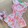 fernandaramoskids com br Vestido Infantil Feminino Estampa Arco Iris e Margarida 1