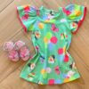 Vestido Infantil Feminino Estampa com Detalhe de Aplicação na Manga Fernanda ramos kids