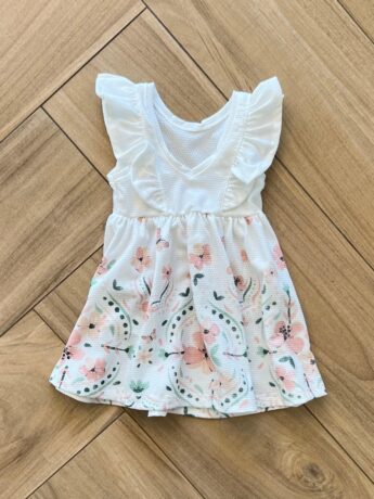 Vestido Infantil Feminino Estampa Flor Rosa com Brilho 1 Fernanda ramos kids