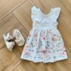 Vestido Infantil Feminino Estampa Flor Rosa com Brilho Fernanda ramos kids