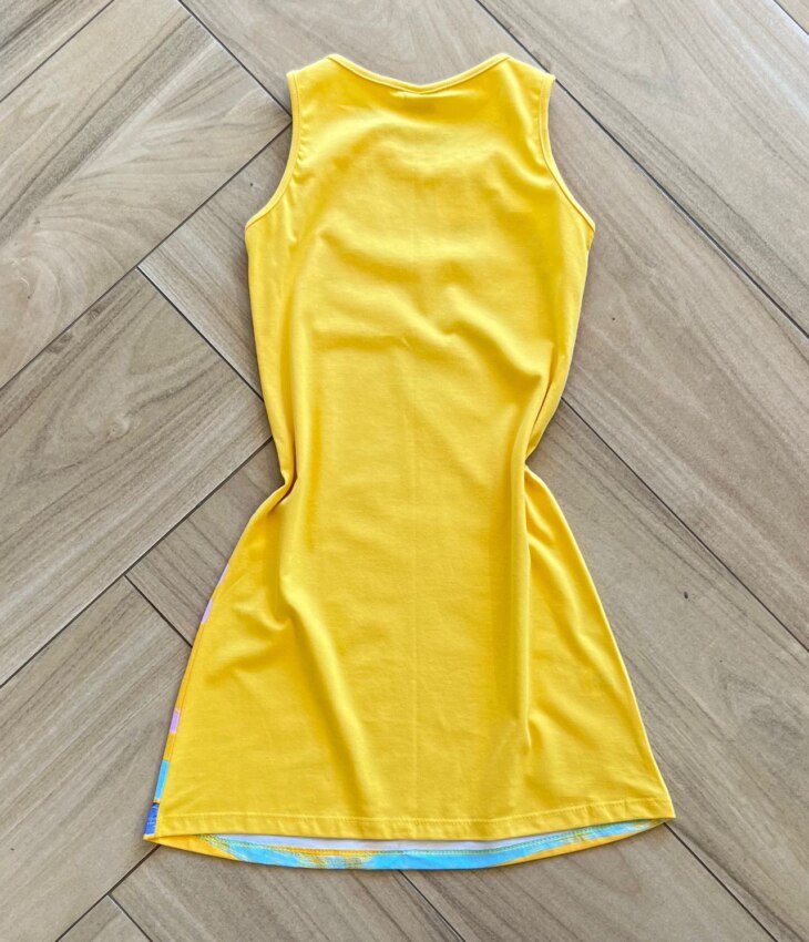Vestido Infantil Feminino Evase Básico Amarelo 1 Fernanda ramos kids