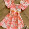 Vestido Infantil Feminino Flor Rosa Neon 1