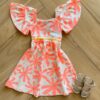 Vestido Infantil Feminino Flor Rosa Neon Fernanda Ramos Kids