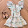 Vestido Infantil Feminino Floral com Fio Prata da Fernanda ramos kids