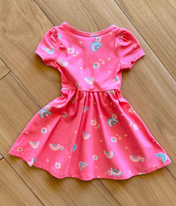fernandaramoskids com br Vestido Infantil Feminino Manga Curta Caracol Arco Íris 2