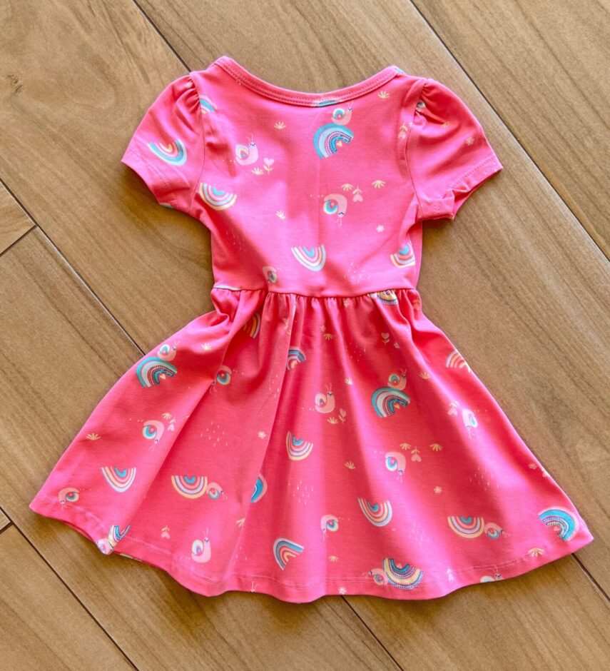 fernandaramoskids com br Vestido Infantil Feminino Manga Curta Caracol Arco Íris 2