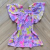 Vestido Infantil Feminino Manga Curta em Cotton Estampado Fernanda Ramos Kids