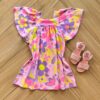 Vestido Infantil Feminino Manga Curta em Cotton Estampado Fernanda Ramos Kids