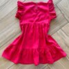 Vestido Infantil Feminino Manga Curta em Laise e Bordado Vermelho