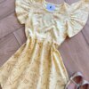 fernandaramoskids com br Vestido Infantil Feminino Manga Curta Estampado Amarelo1