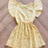 fernandaramoskids com br Vestido Infantil Feminino Manga Curta Estampado Amarelo2