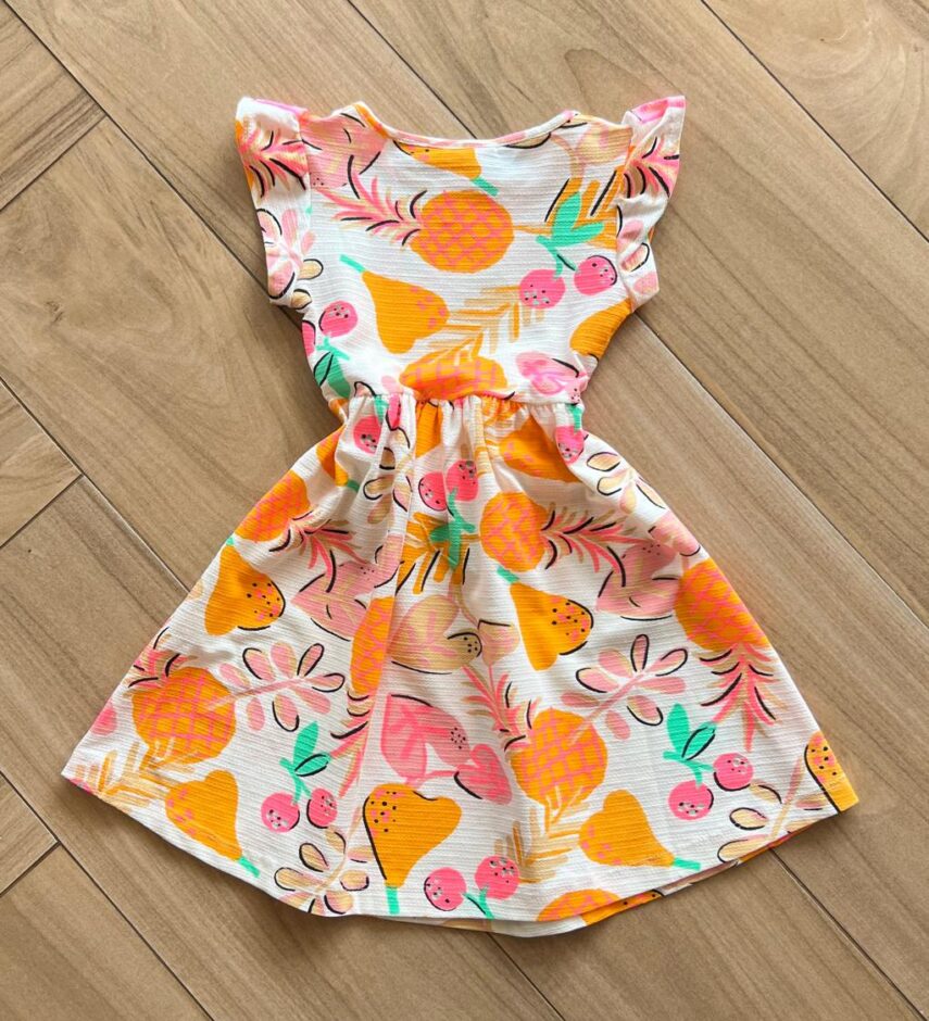 fernandaramoskids com br Vestido Infantil Feminino Manga Curta Frutas 2