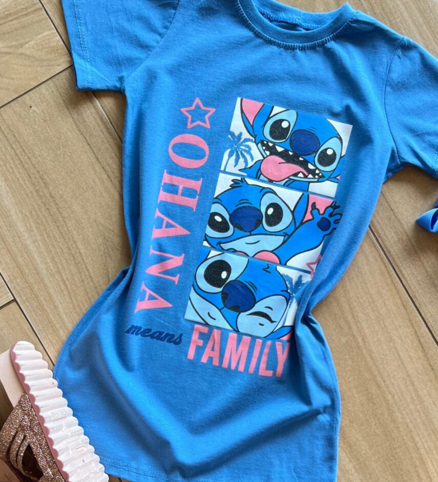fernandaramoskids com br Vestido Infantil Feminino Manga Curta Ohana Azul1