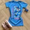 Vestido Infantil Feminino Manga Curta Ohana Azul Fernanda Ramos Kids
