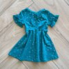 Vestido Infantil Feminino Manga Curta Rodado Estampado Verde Fernanda Ramos Kids