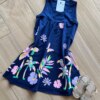 fernandaramoskids com br Vestido Infantil Feminino Manga Curta Tropical Azul 1