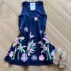 Vestido Infantil Feminino Manga Curta Tropical Azul Fernanda Ramos Kids