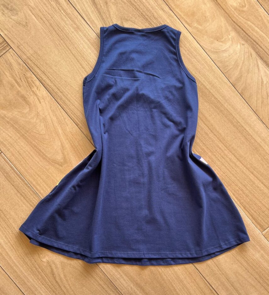 fernandaramoskids com br Vestido Infantil Feminino Manga Curta Tropical Azul 2