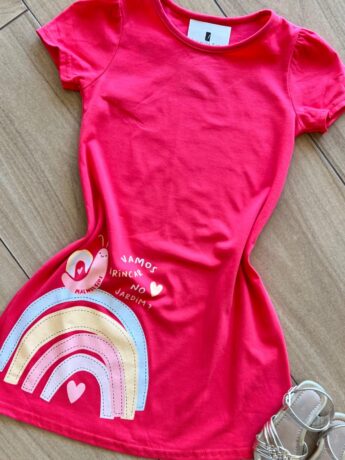 fernandaramoskids com br Vestido Infantil Feminino Manga Curta Vamos Brincar no Jardim 1