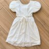 Vestido Infantil Feminino Off White Dois Laço 1 Fernanda Ramos Kids