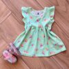 Vestido Infantil Feminino Rodado Estampa Passarinhos Verde Fernanda Ramos Kids