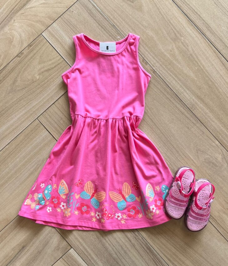 Vestido Infantil Feminino Rodado Pink Fernanda Ramos Kids