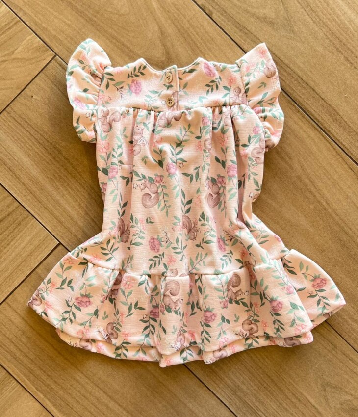fernandaramoskids com br Vestido Infantil Feminino Rosa Estampa Esquilinho 2