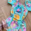 fernandaramoskids com br Vestido Infantil Feminino Verde Estampa Flor 1
