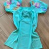 fernandaramoskids com br Vestido Infantil Feminino Verde Estampa Flor 2