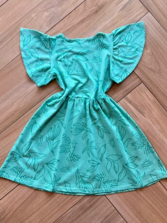 Vestido Infantil Feminino Verde Pássaro 1 Fernanda Ramos Kids