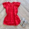 Vestido Infantil Feminino Vermelho com Detalhe em Brilho Fernanda ramos kids