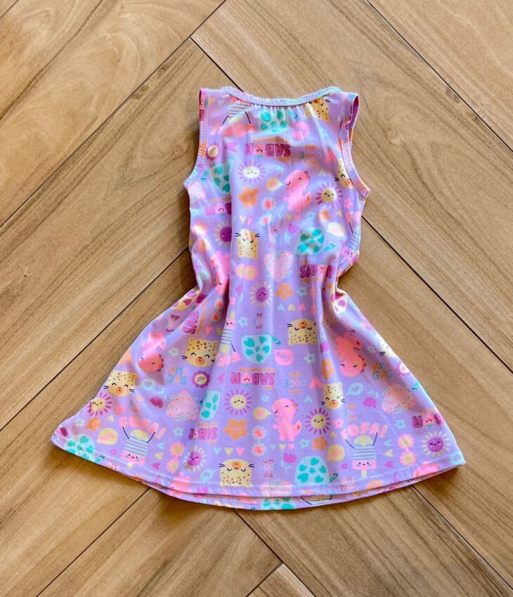 Vestido Regata Infantil Feminino Curto Estampa Animal 1 Fernanda ramos kids