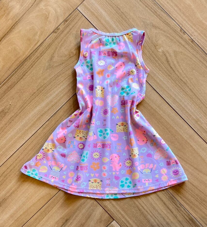 Vestido Regata Infantil Feminino Curto Estampa Animal 1 Fernanda ramos kids