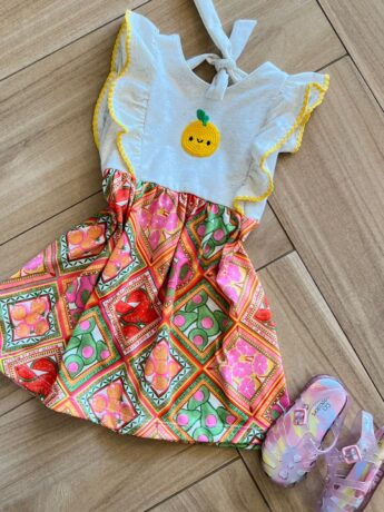 fernandaramoskids com br Vestido Regata Infantil Feminino Curto Estampa Frutas 1