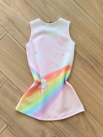 Fernanda ramos kids Vestido Regata Infantil Feminino Curto Gatinha Arco Iris 1